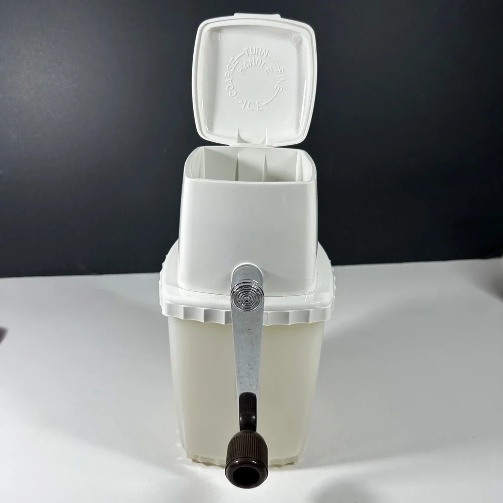 Swing-A-Way‎ Manual Ice Crusher White Vintage Hand Crank Coarse Fine Settings